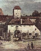 Ansicht von Pirna, Pirna von der Sudseite aus gesehen, mit Befestigungsanlagen und Obertor (Stadttor) sowie Festung Sonnenstein Bernardo Bellotto